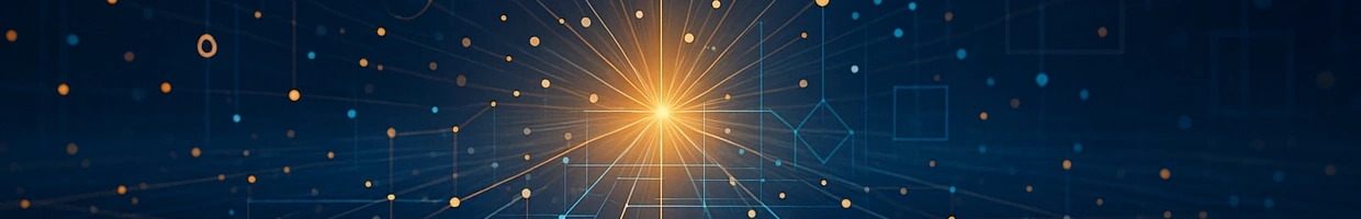 Abstrakte Datenstrahlen in Blau und Gold