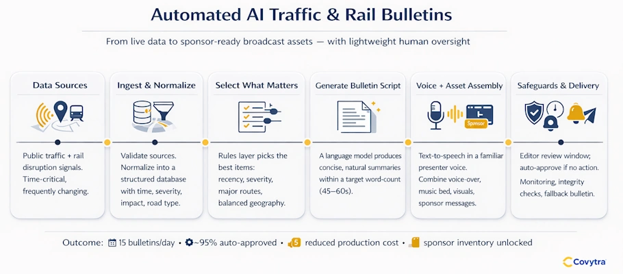 Workflow für KI-generierte Verkehrsnachrichten